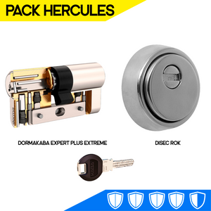 Pack de seguridad Hercules (Kaba Expert Plus Extreme + Disec ROK)